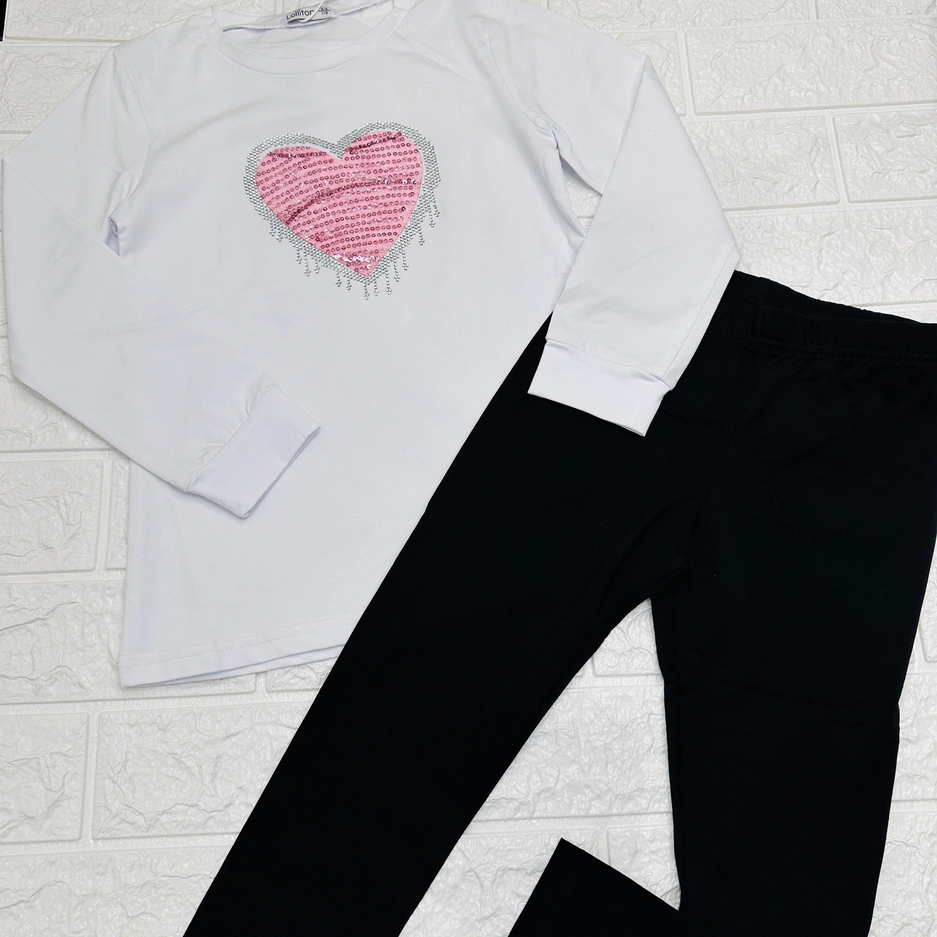 maglia e leggigs Cuore bianco