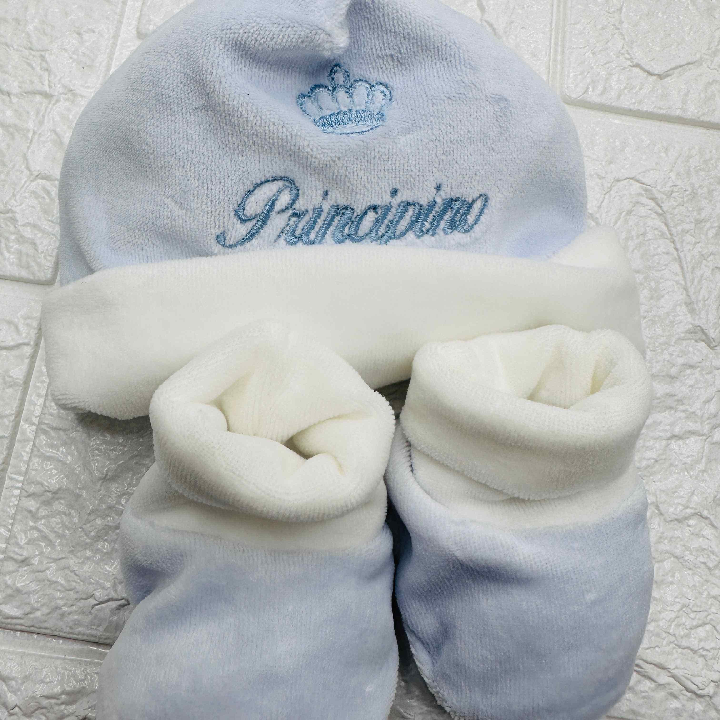 Cappello e babbucce principino ciniglia