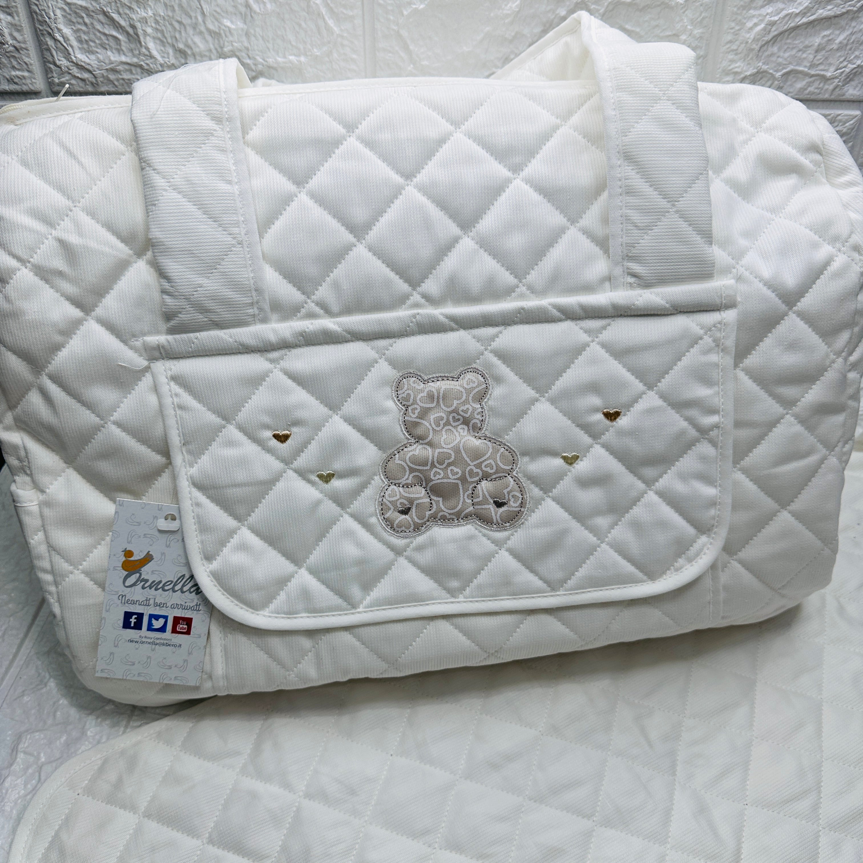 Borsa Nascita orso Panna dim 45x30x18