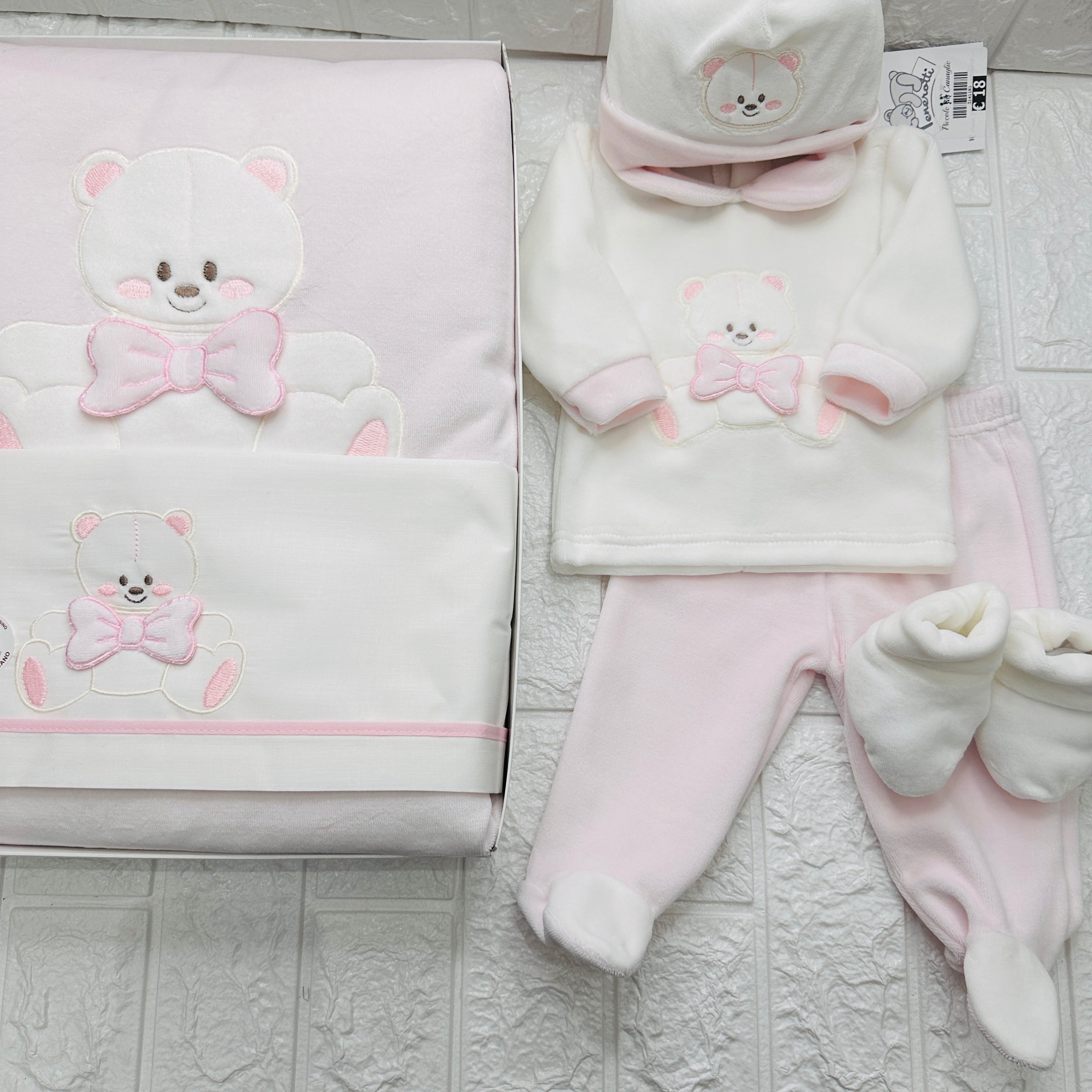 Set nascita ciniglia Orsetta fiocco rosa