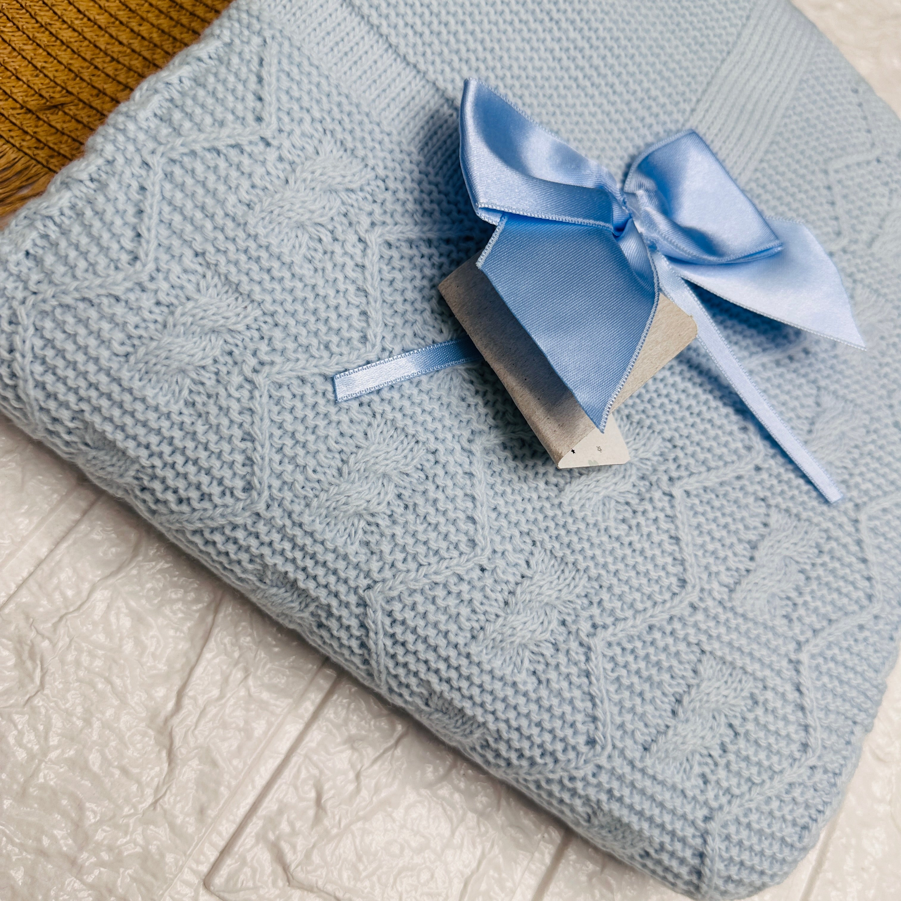 Coperta Misto filo Dim:75x90 Celeste