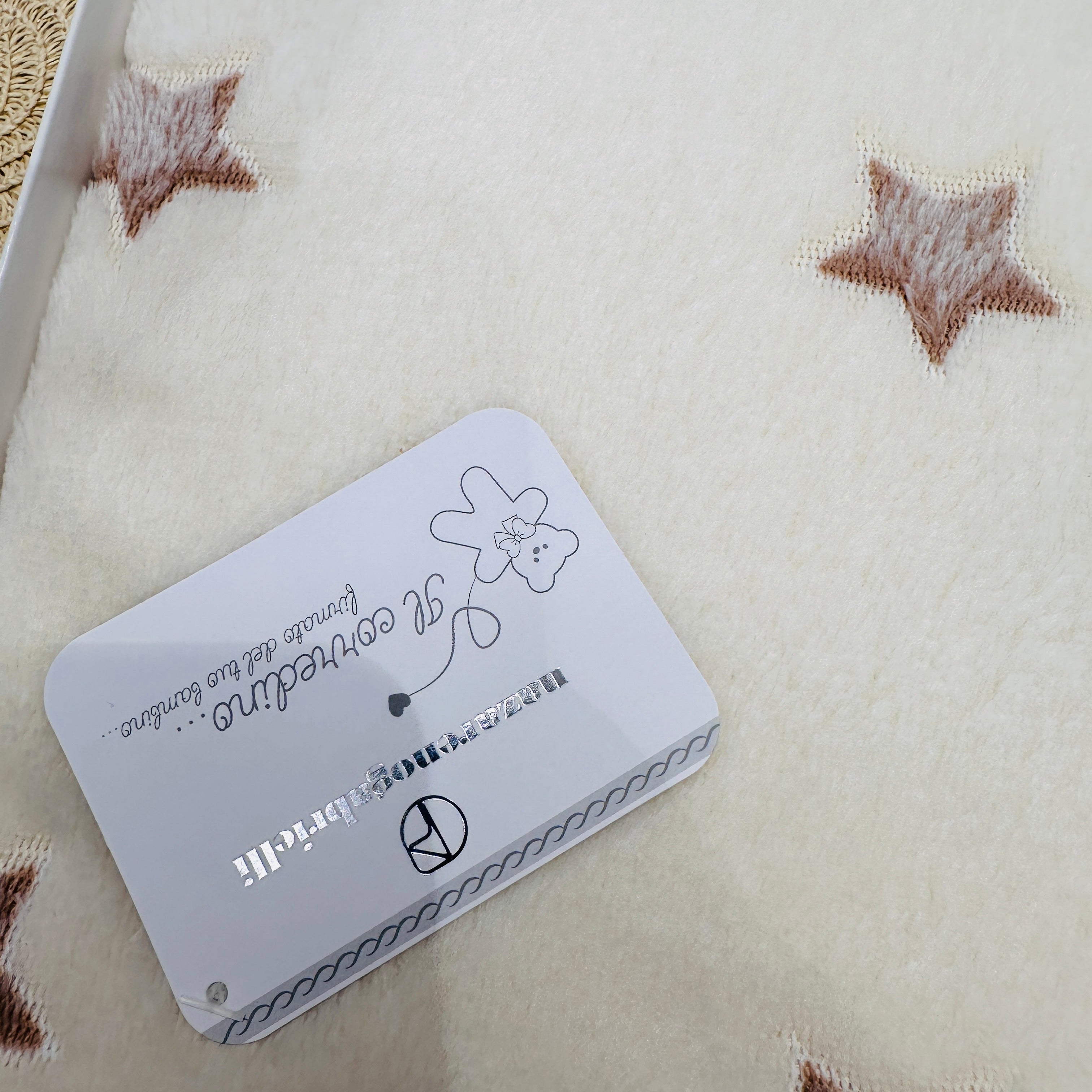Coperta culla Pile Stelle Panna dim100x104