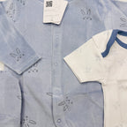 Set 4 pezzi neonato in Ciniglia celeste