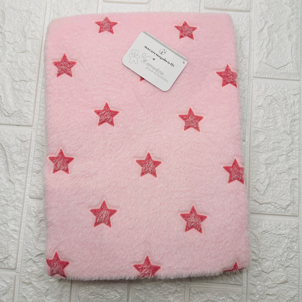 Coperta in Pile Stelle rosa