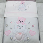 Set completo carrozzina orso rosa Suona
