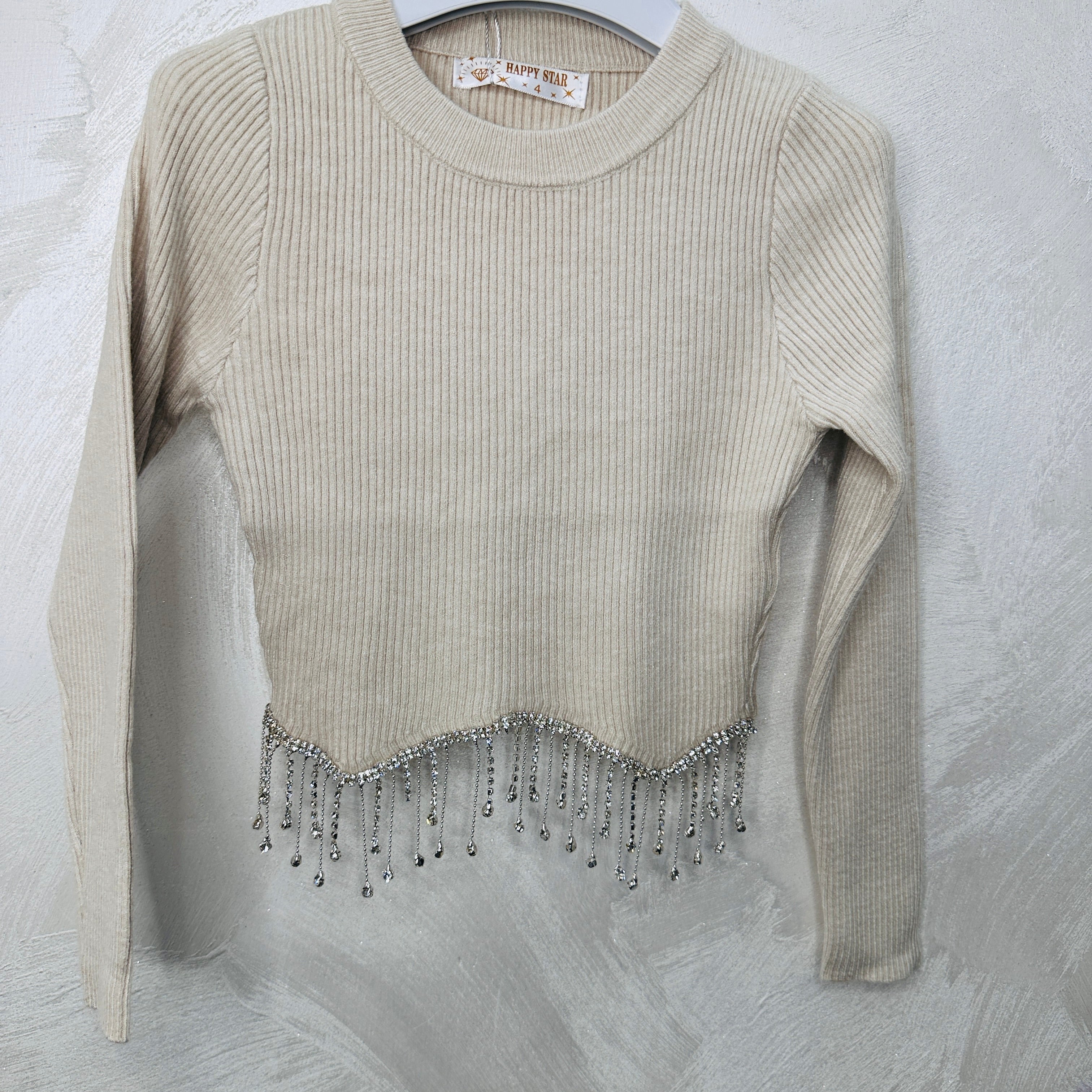 Maglioncino Bimba pendenti Begie
