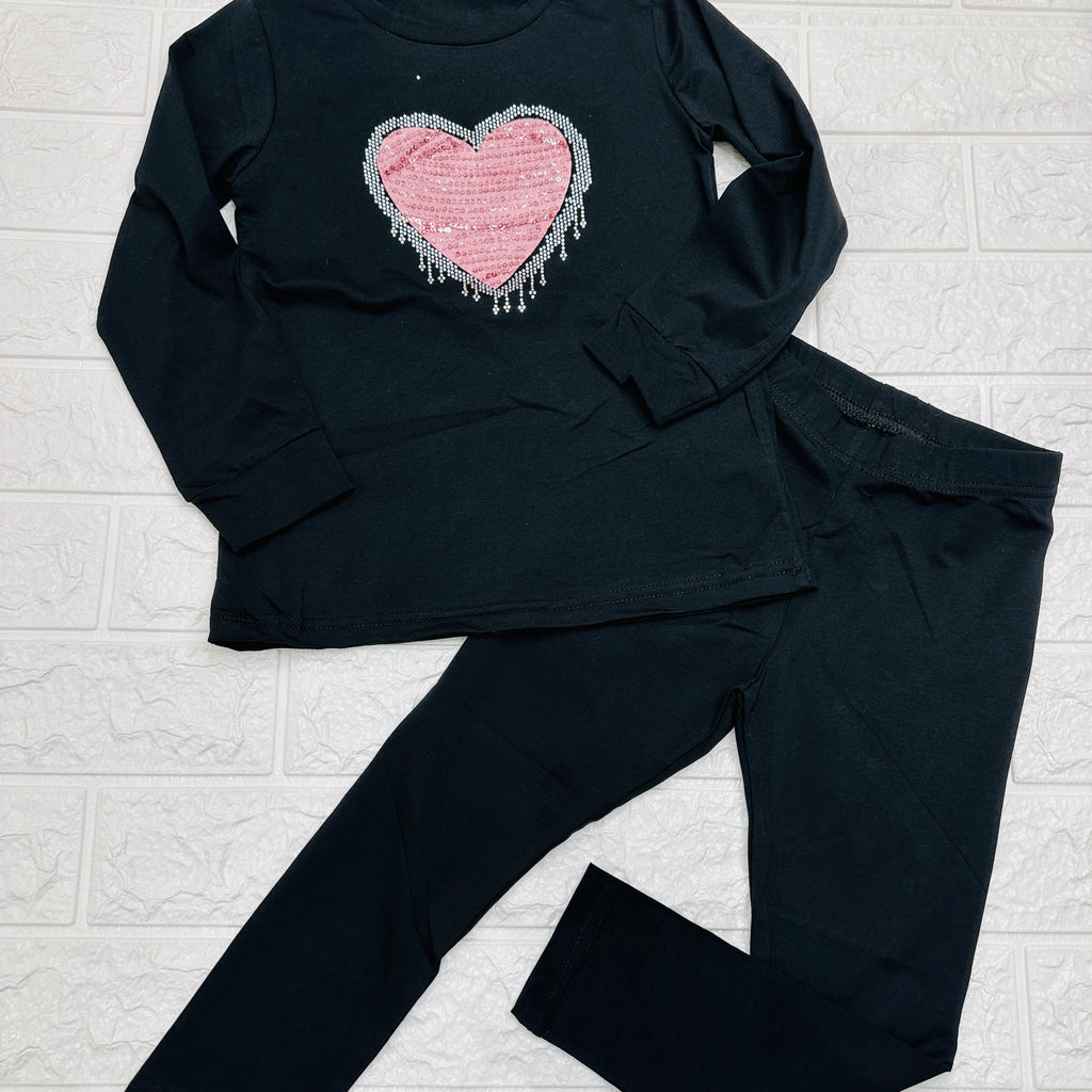 maglia e leggigs Cuore nera