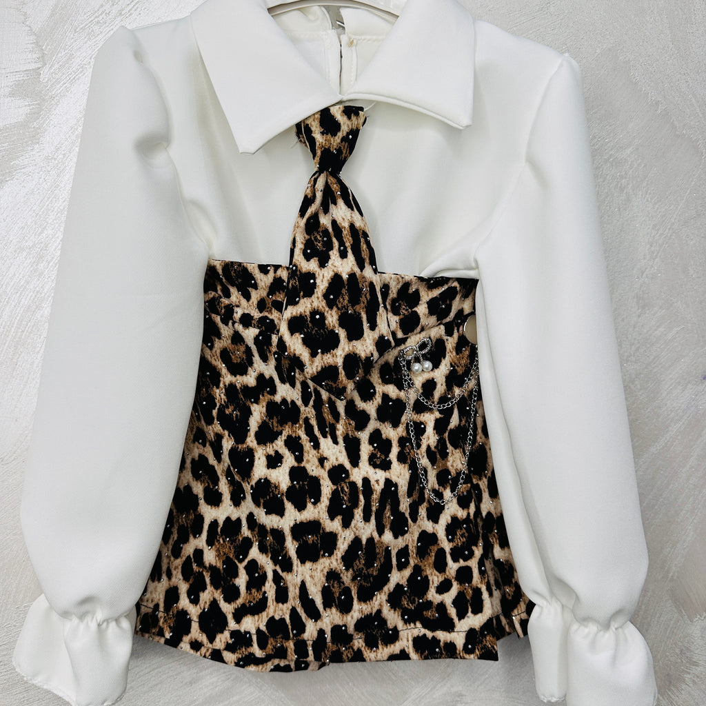 Completo bimba cravatta animalier