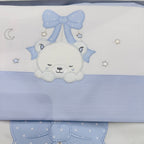 Set completo carrozzina orso fiocco celeste