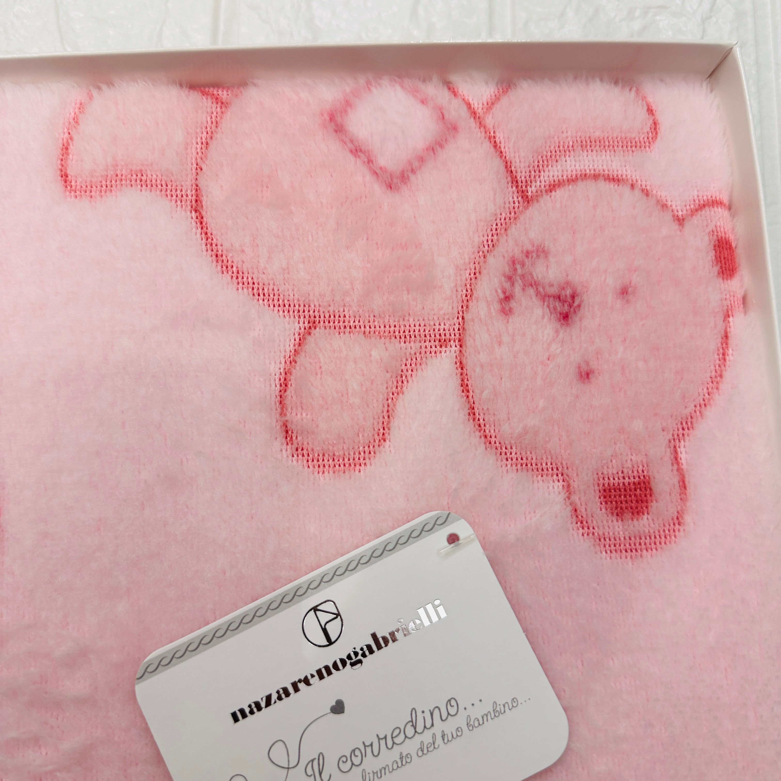 Coperta in pile Orso rosa