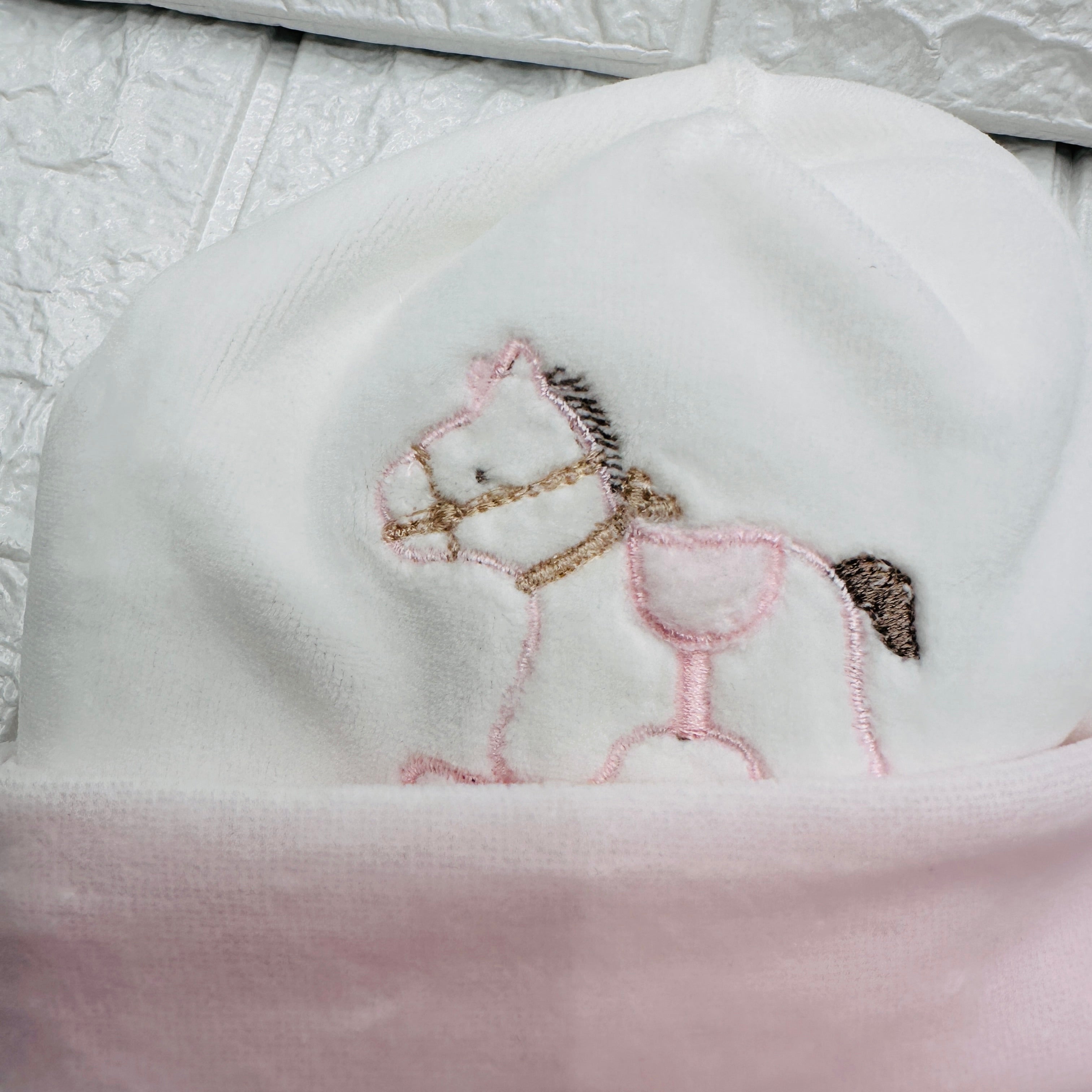 Cappello e Babbucce Ciniglia cavallino Rosa