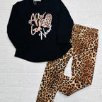 maglia e leggigs animalier nera