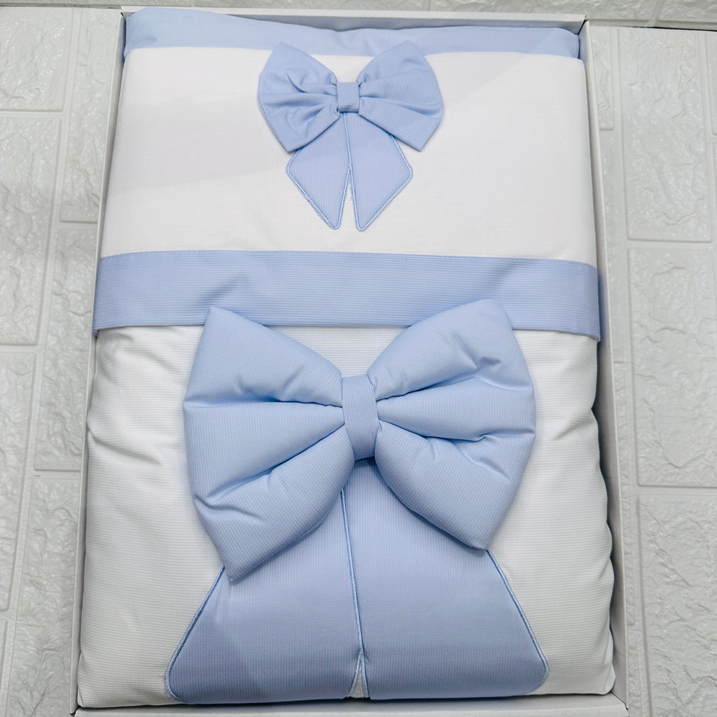 Set completo carrozzina fiocco Celeste