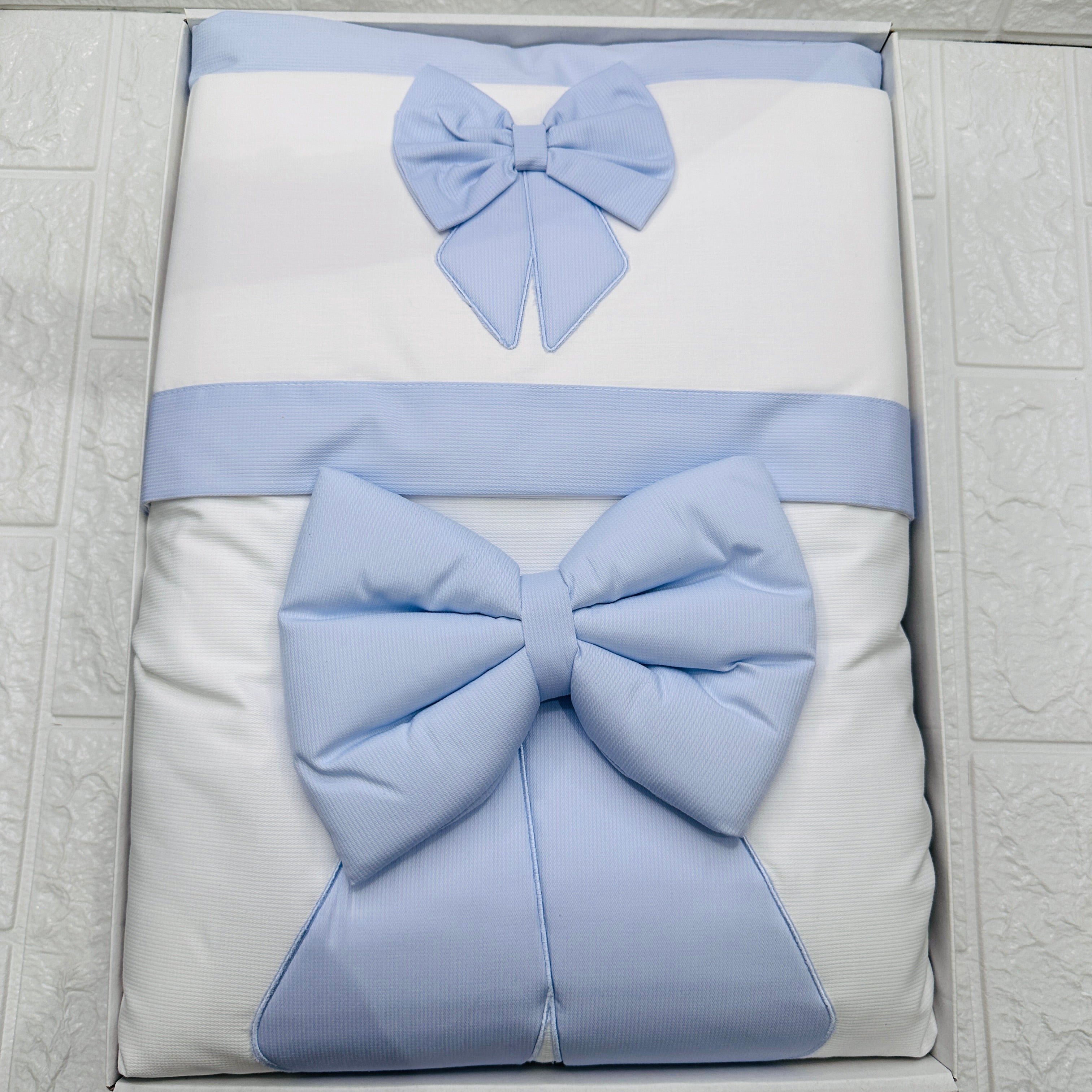 Set completo carrozzina fiocco Celeste