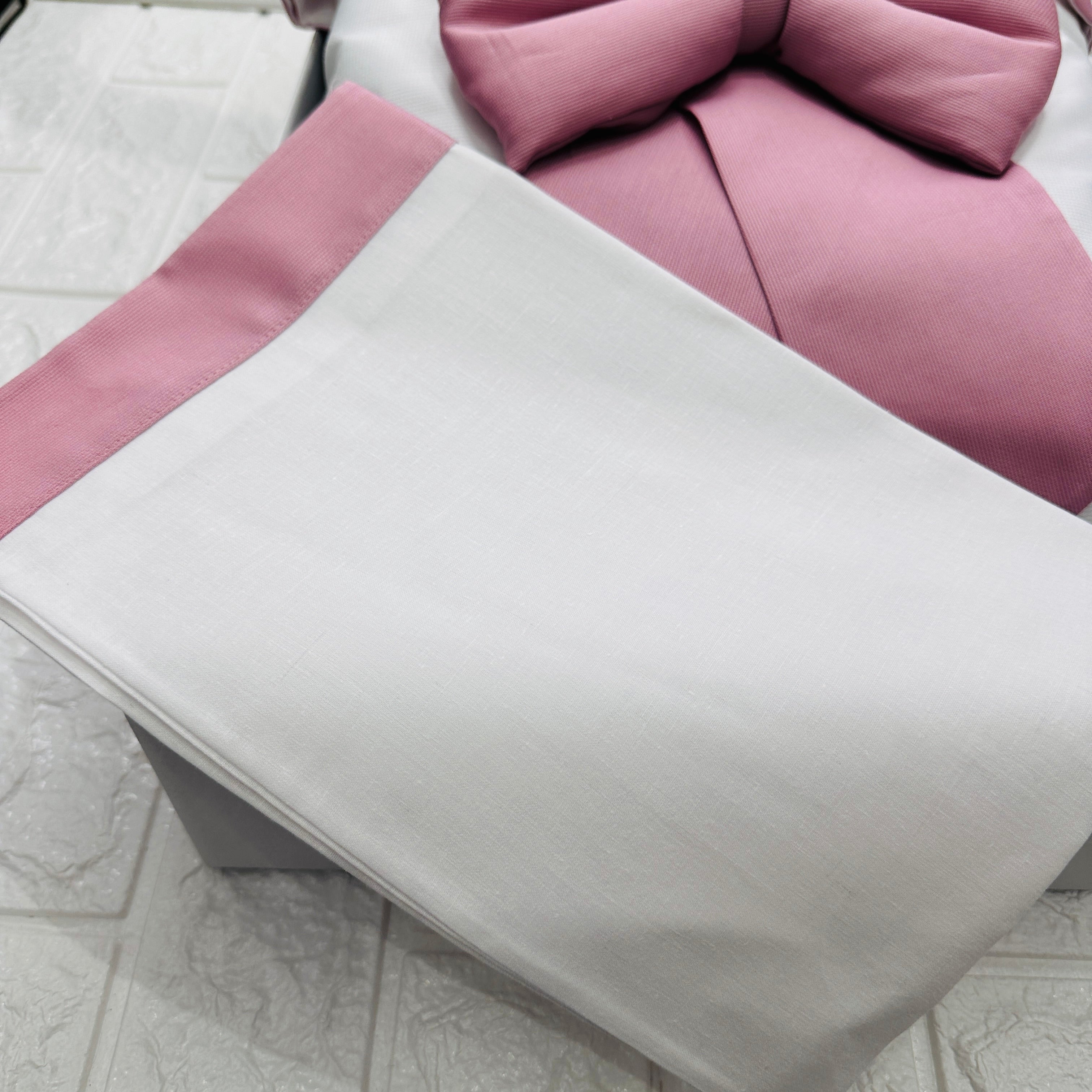 Set Completo Carrozzina Fiocco Rosa antico