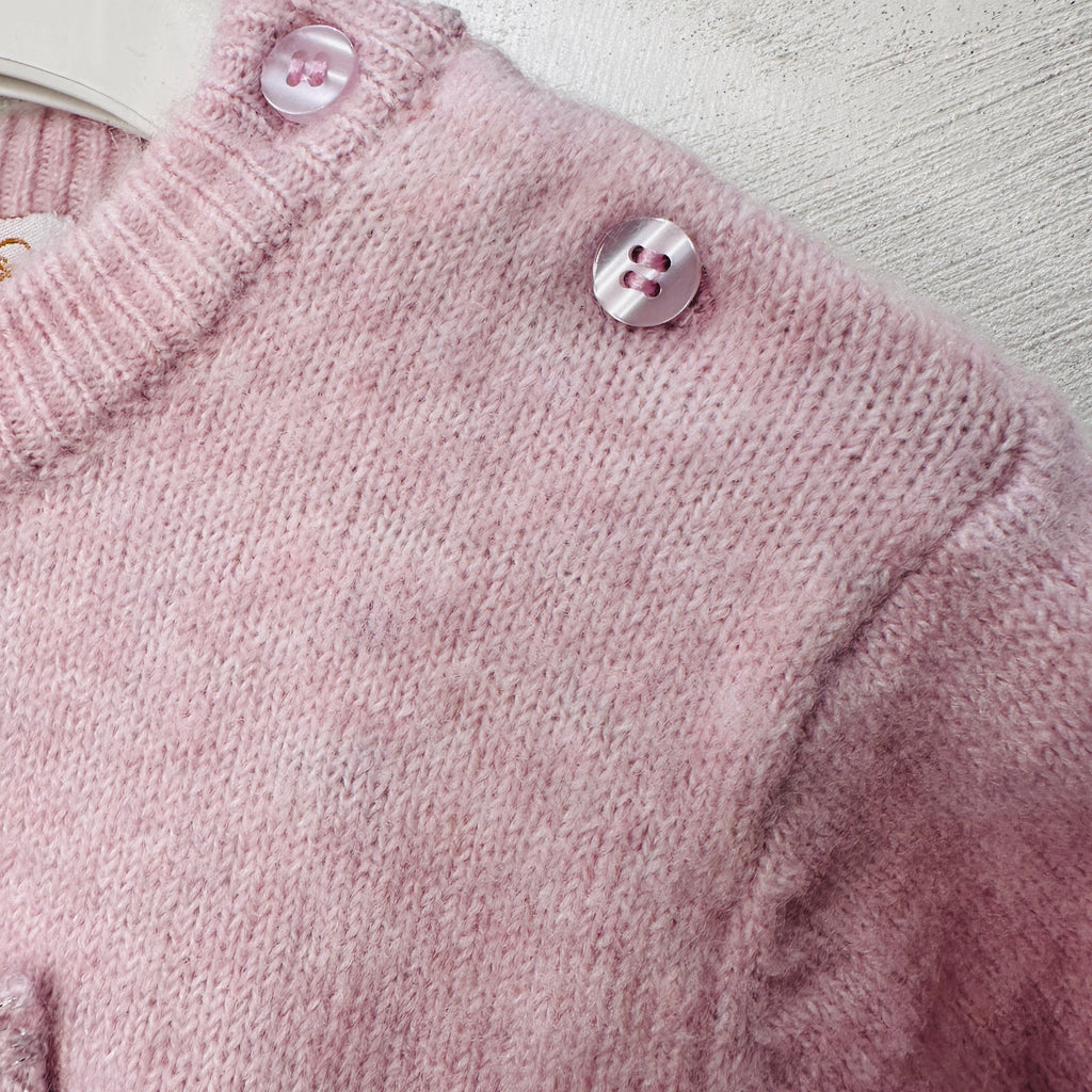 Maglioncino bimba fiocco Rosa