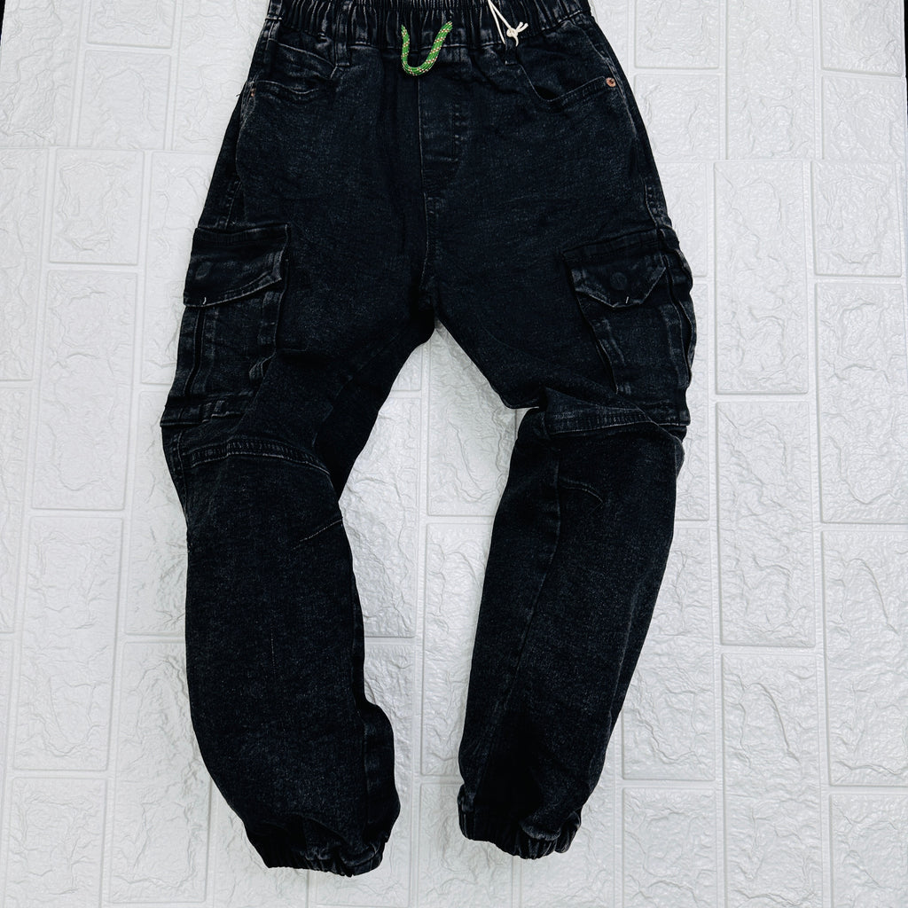 Jeans nero cargo