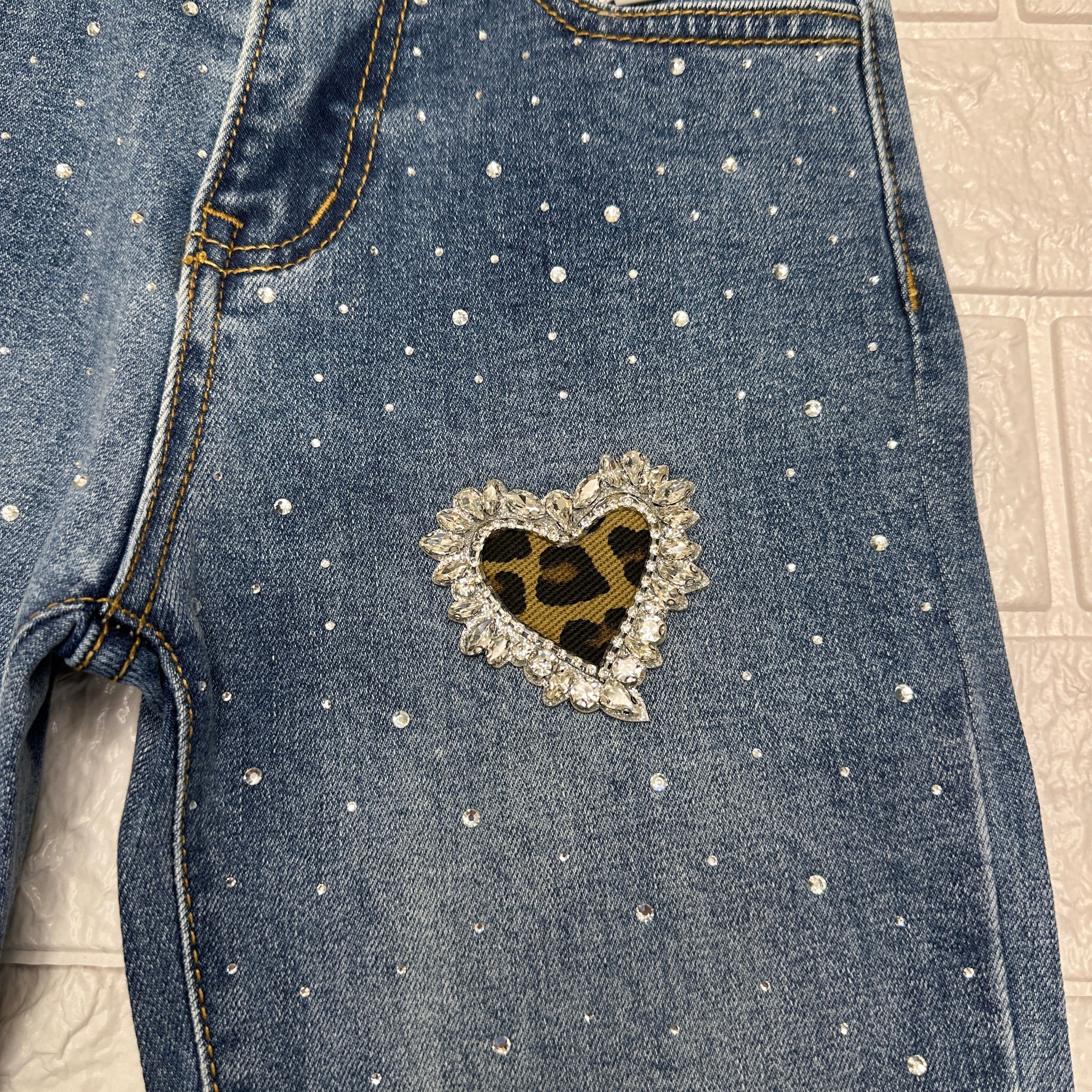 Jeans Bimba Cuore Animalier