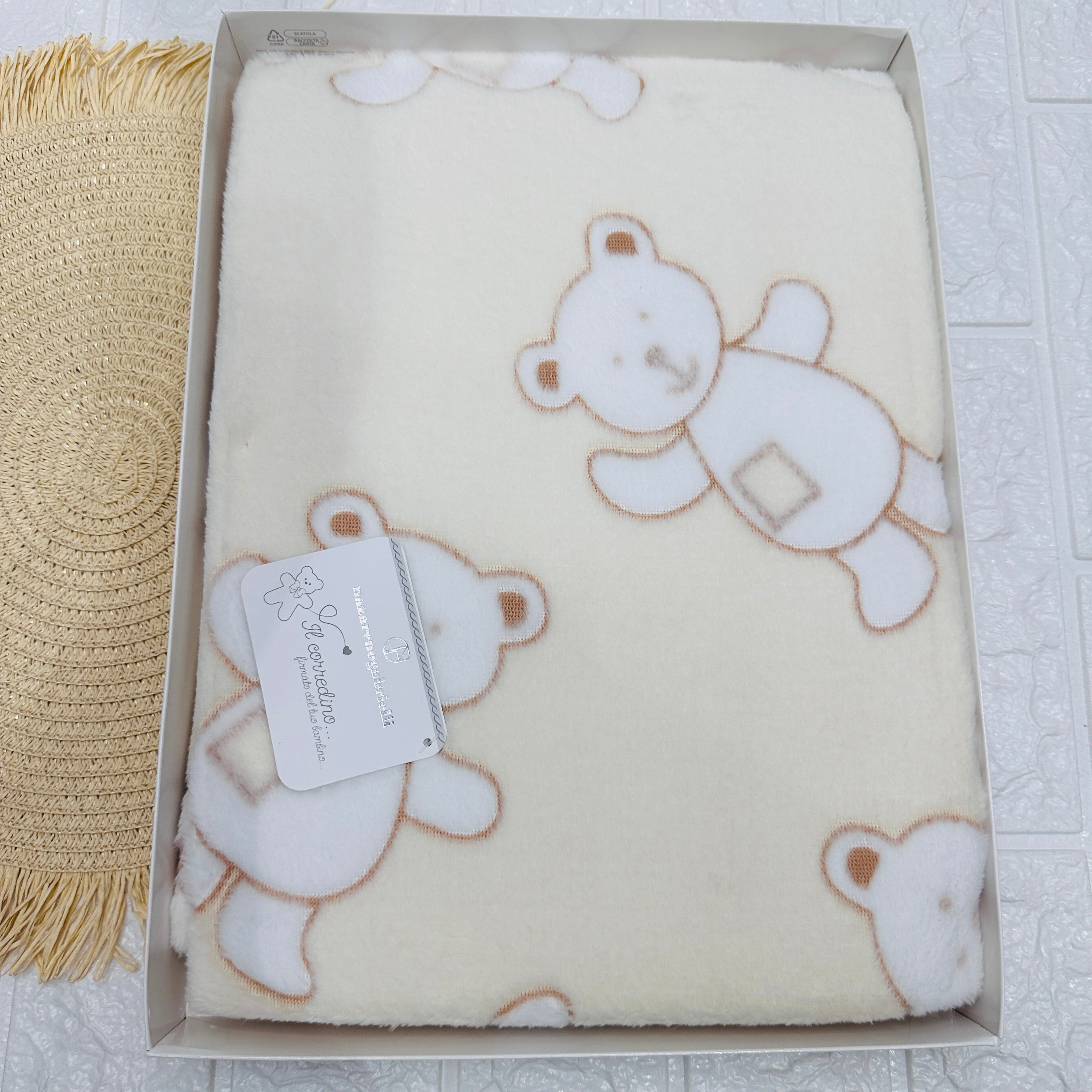 Coperta Pile Orso Panna dim100x104