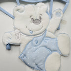 Fiocco nascita Orso mongolfiera Celeste dim.25x30