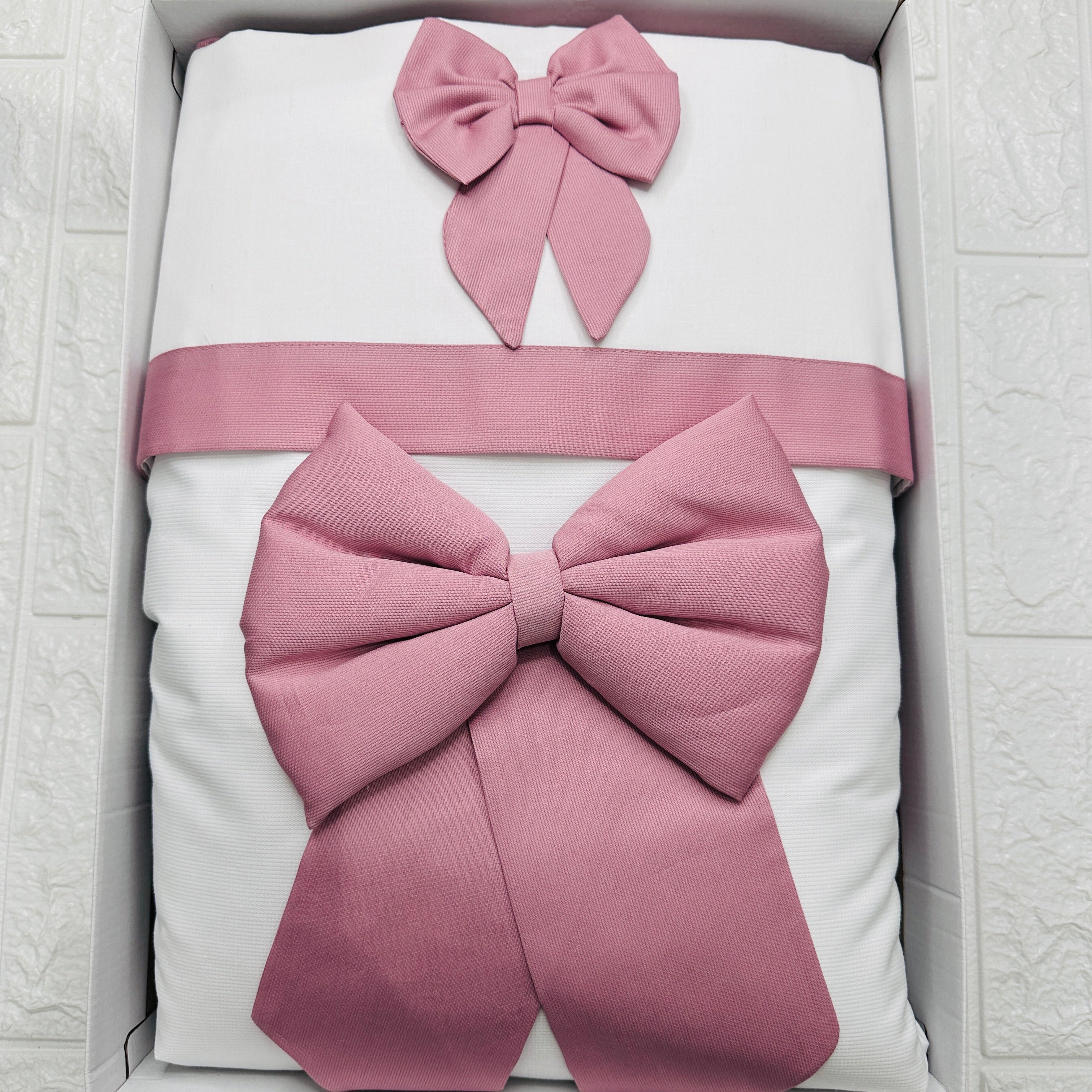 Set Completo Carrozzina Fiocco Rosa antico