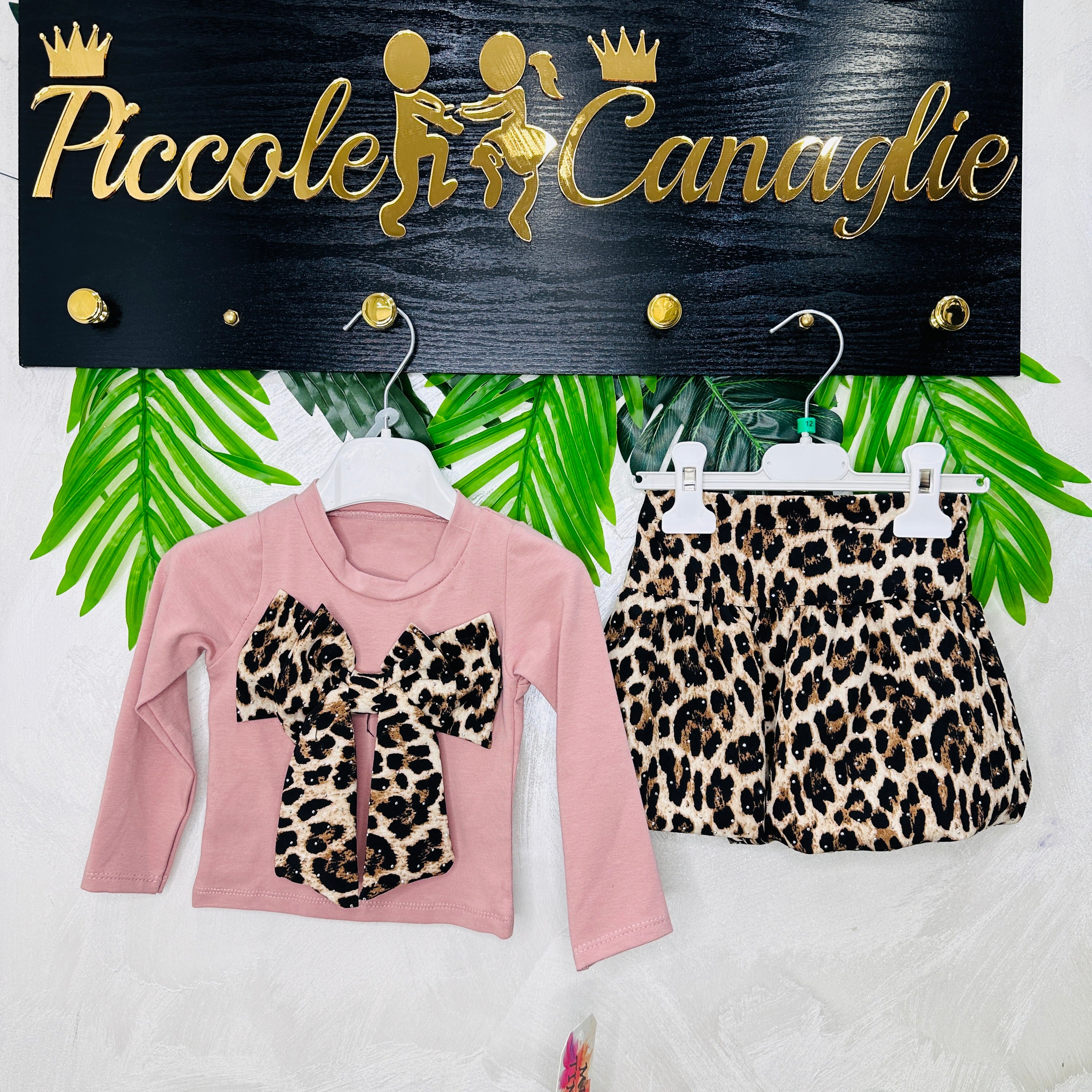 Completo Fiocco Leopardo Rosa
