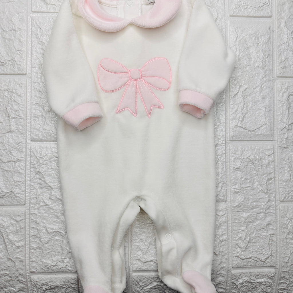 Tutina ciniglia fiocco rosa 30413