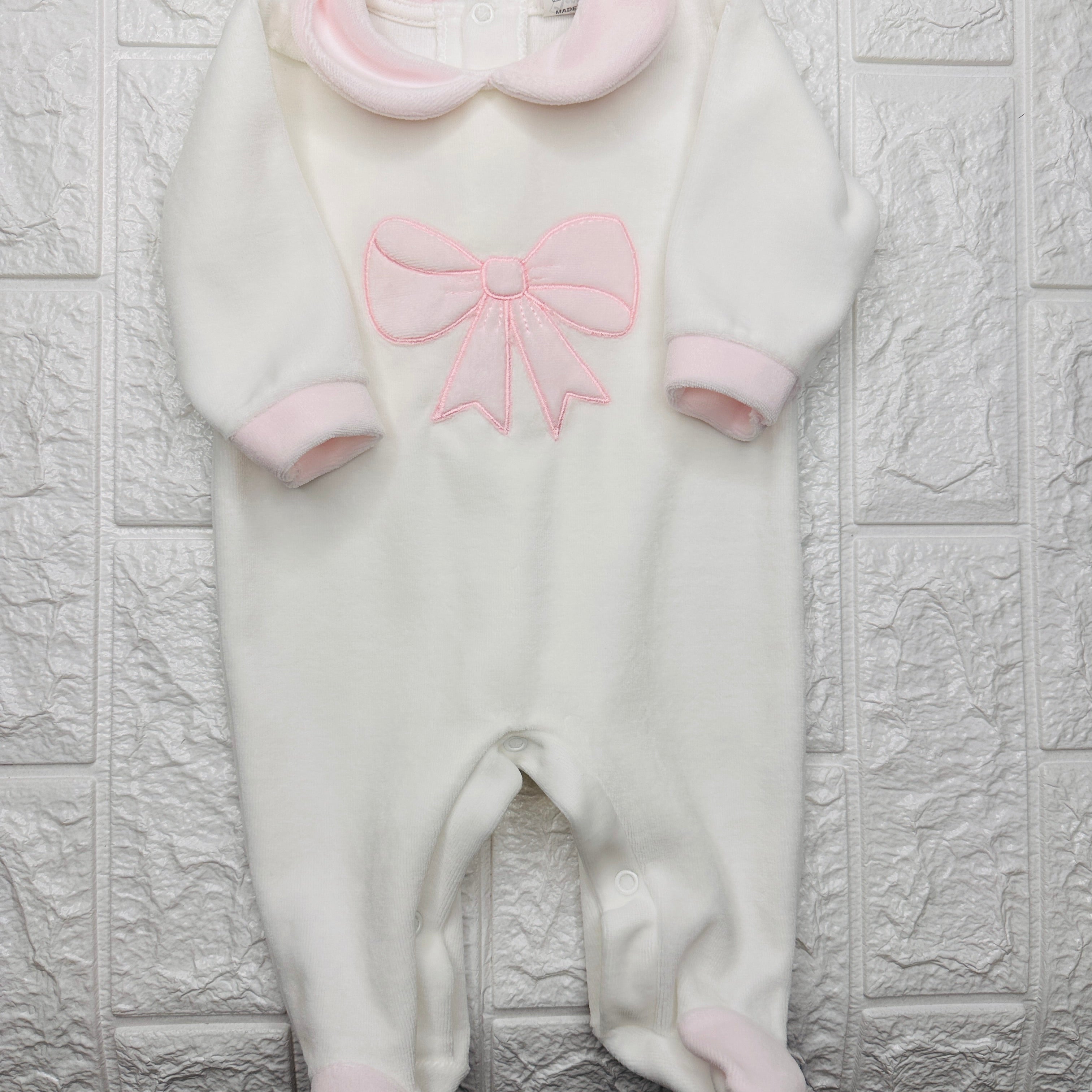 Tutina ciniglia fiocco rosa 30413