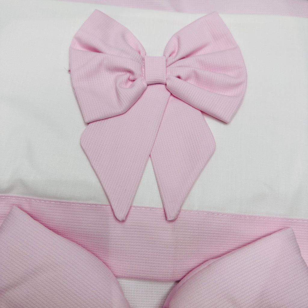 Set completo carrozzina fiocco rosa