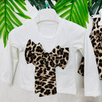 Completo Fiocco Leopardo Bianco