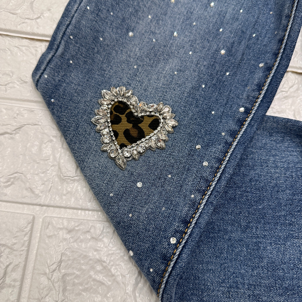 Jeans Bimba Cuore Animalier