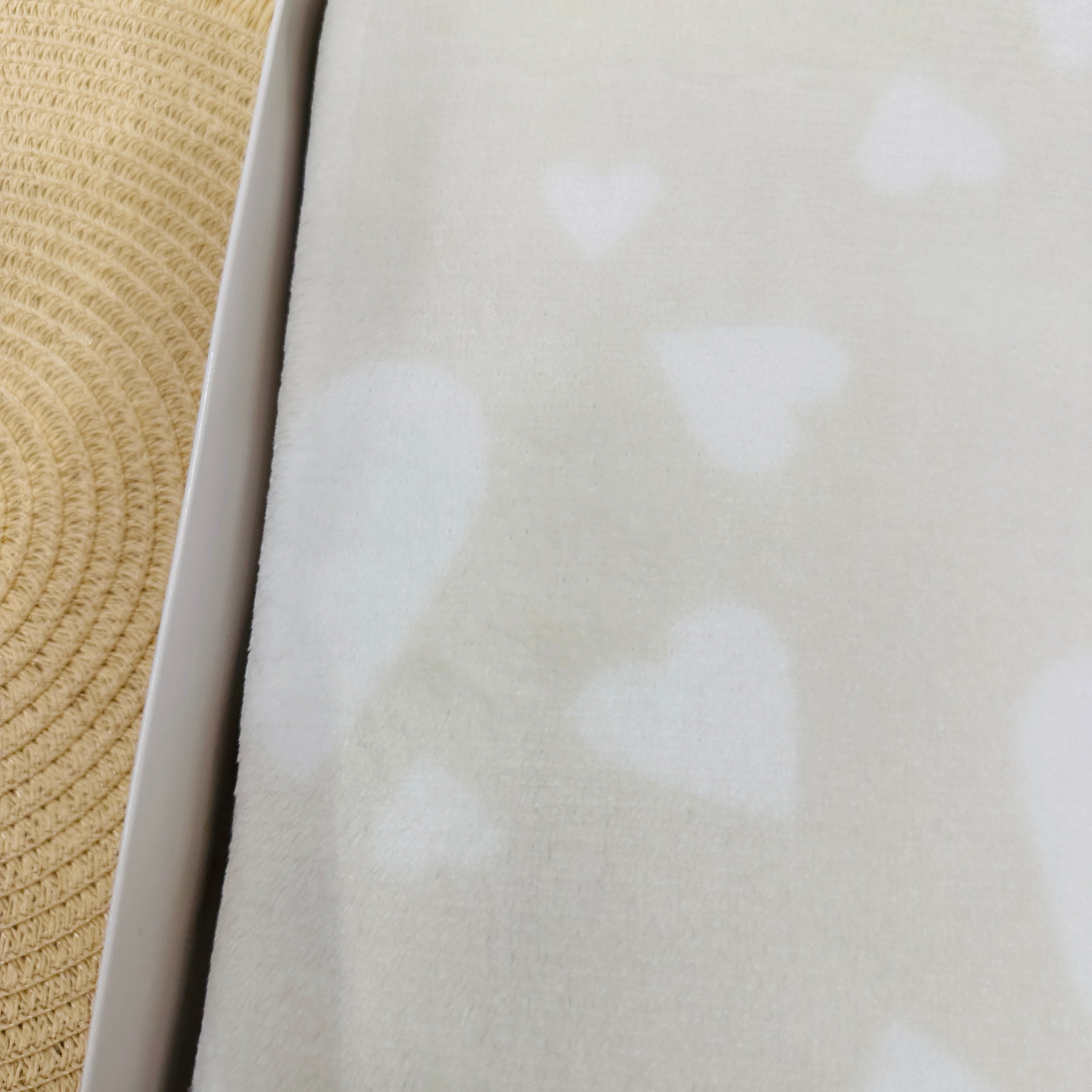 Coperta Culla pile cuore Panna dim100x104