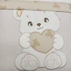 Set completo carrozzina orso cuore panna