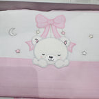 Set completo carrozzina Orsetto fiocco rosa