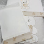 Set completo carrozzina orso cuore panna