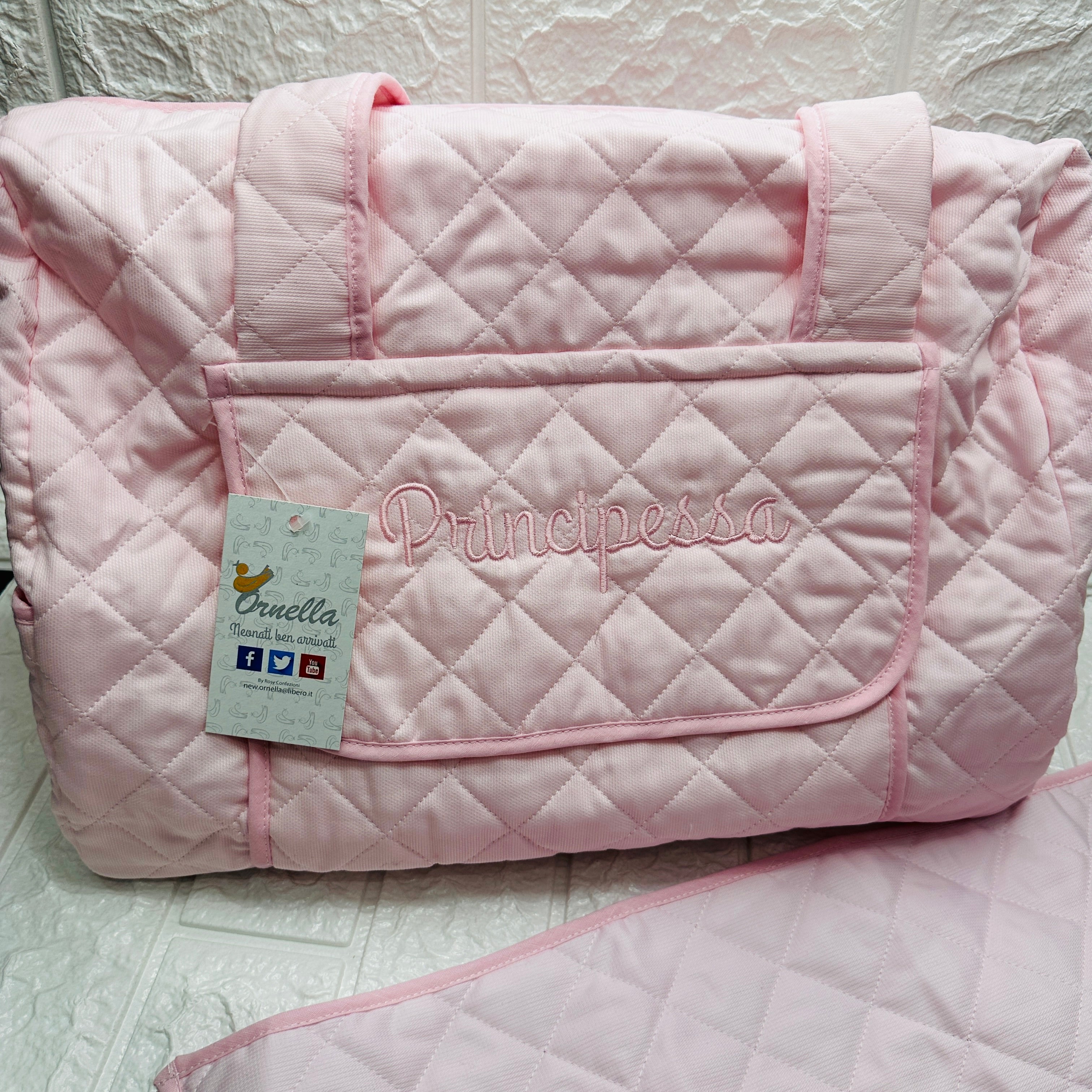 Borsa Nascita Principessa rosa.                  dim 45x30x18
