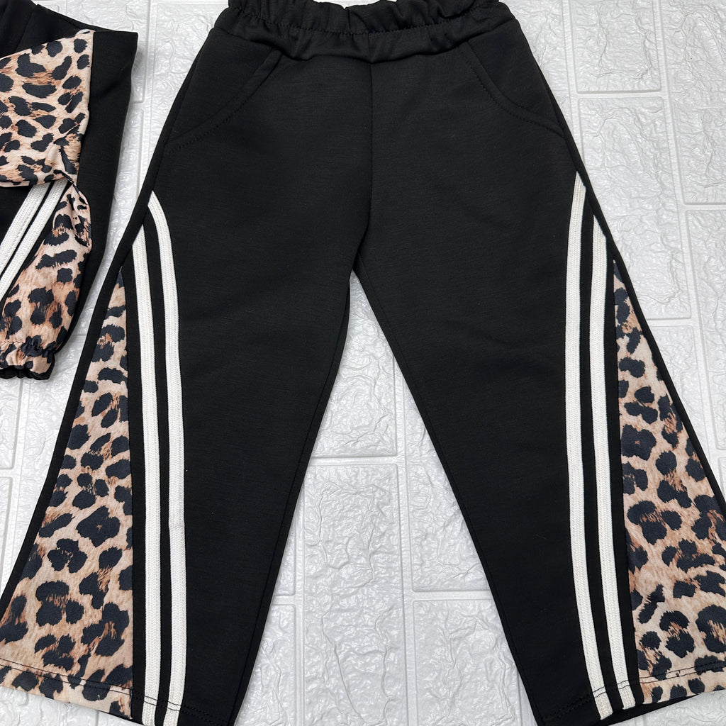 Tuta  bimba animalier nera