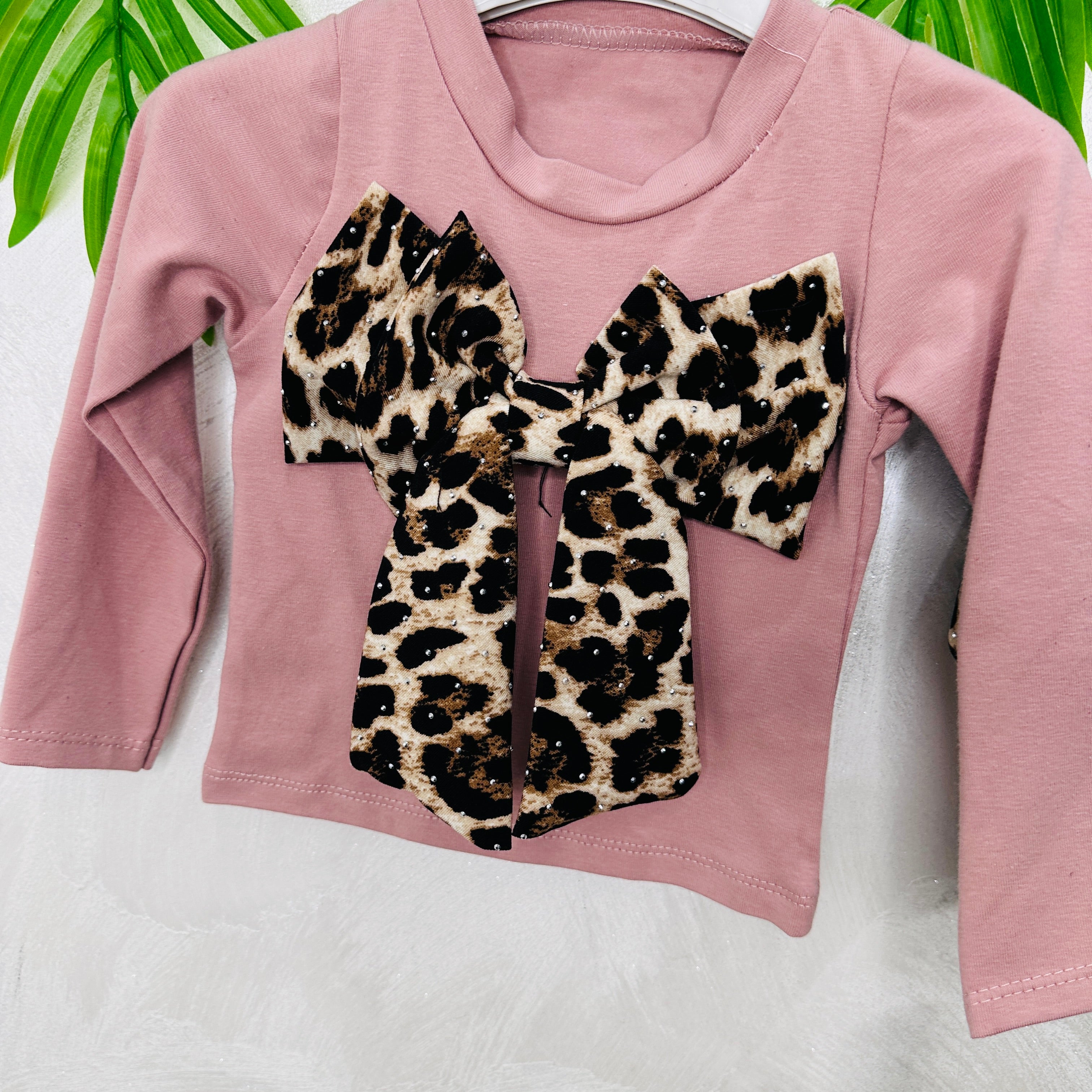 Completo Fiocco Leopardo Rosa