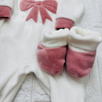 Set Nascita in Ciniglia Fiocco Rosa Antico