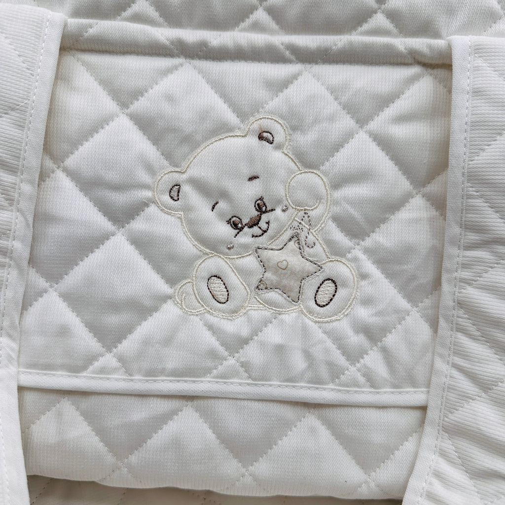 Borsa Nascita orso stella panna.                  dim 45x30x18