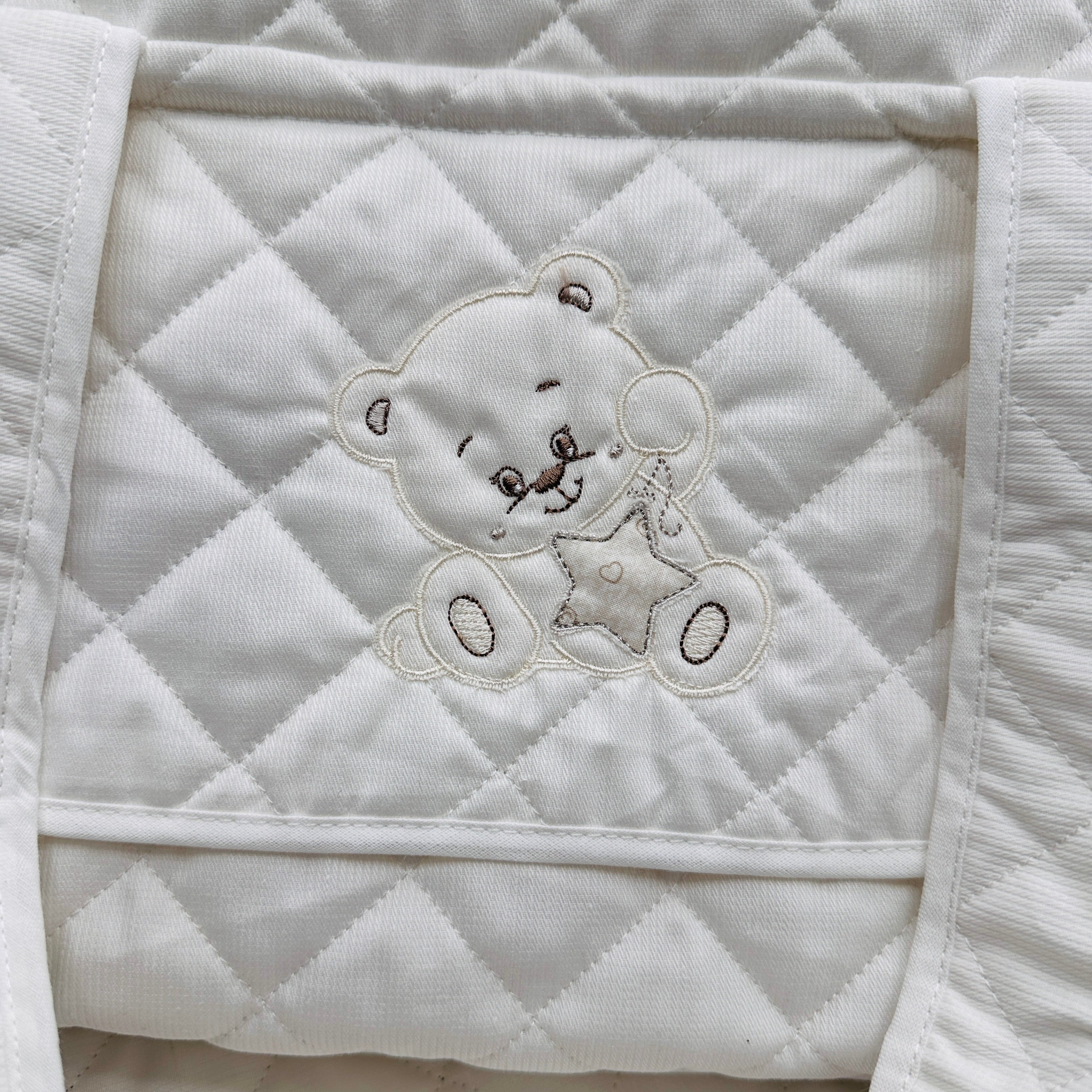 Borsa Nascita orso stella panna.                  dim 45x30x18