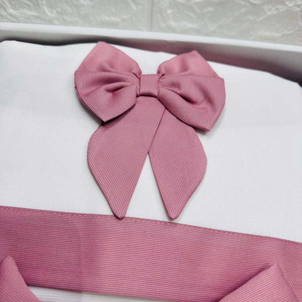 Set Nascita in Ciniglia Fiocco Rosa Antico