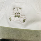 Cappello e babbucce ciniglia orso fiocco verde