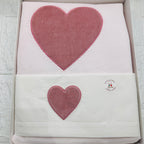 Set nascita ciniglia cuore Rosa Antico