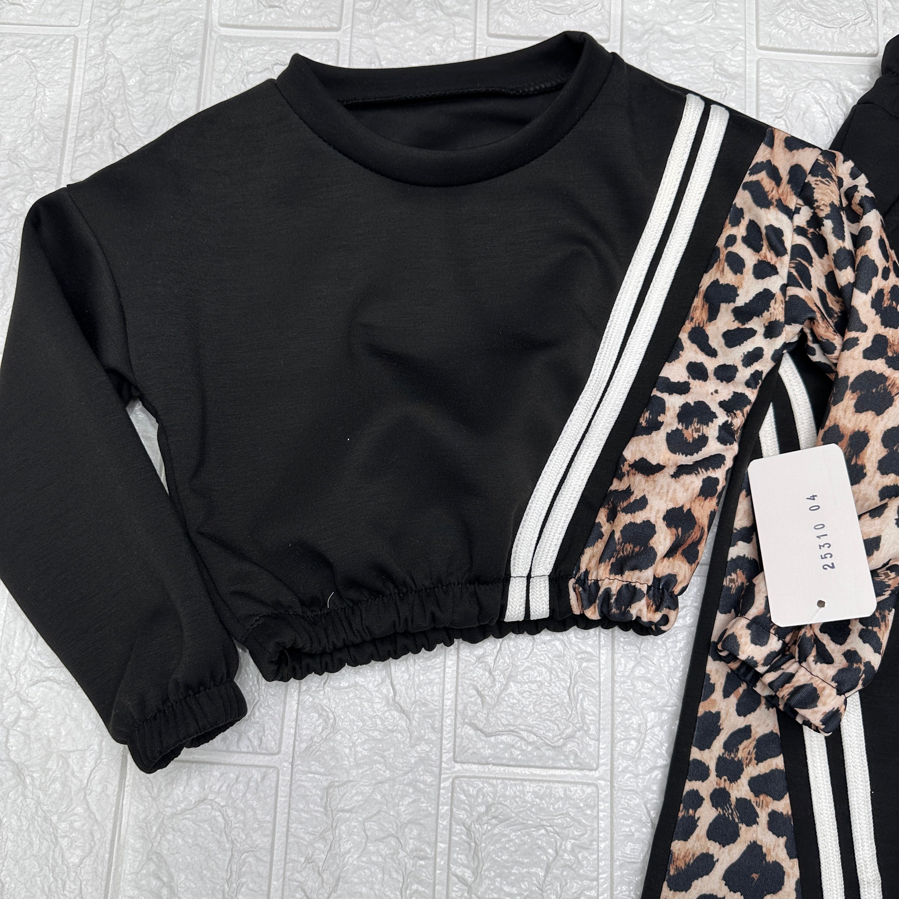 Tuta  bimba animalier nera