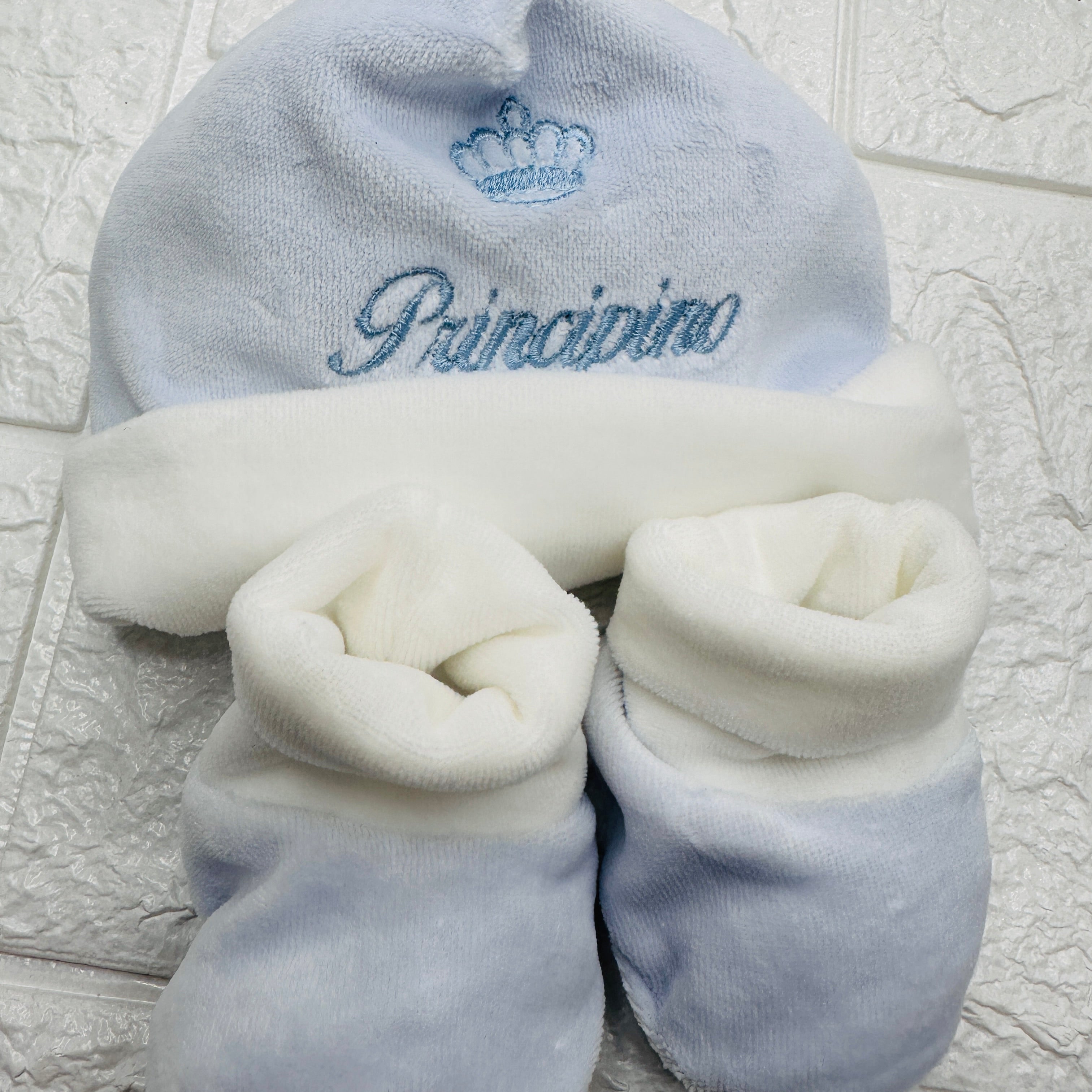 Cappello e babbucce principino ciniglia