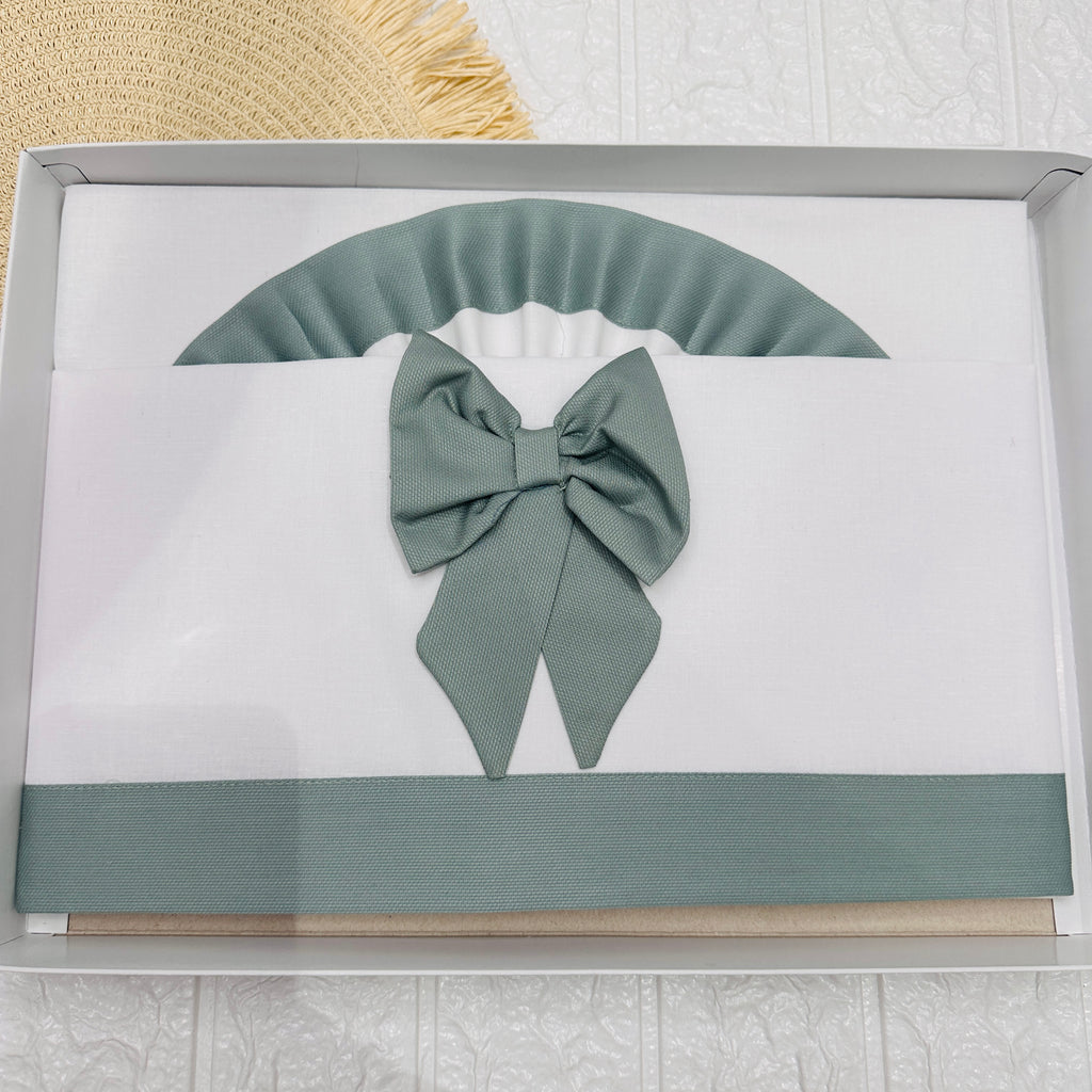 Lenzuola carrozzina fiocco verde ART LC015104