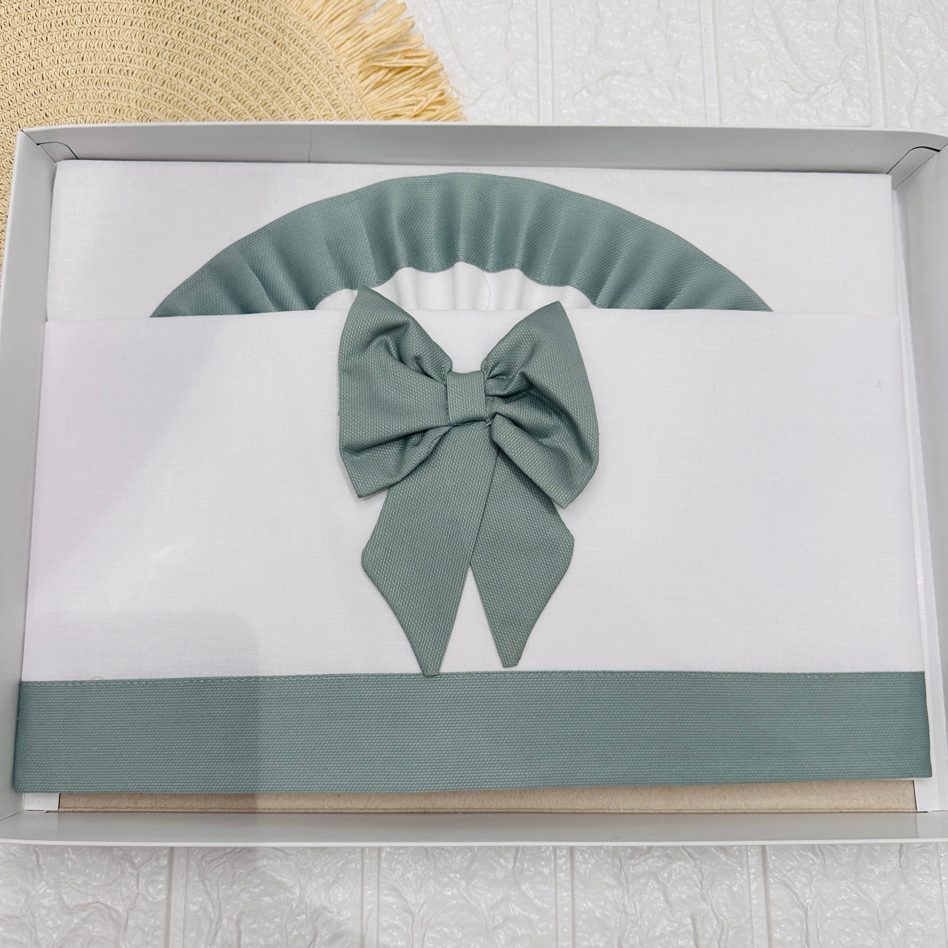 Lenzuola carrozzina fiocco verde ART LC015104