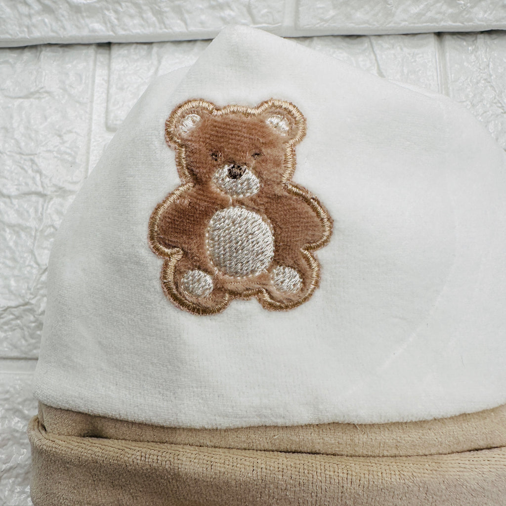 Cappello e Babbucce Ciniglia Orso panna