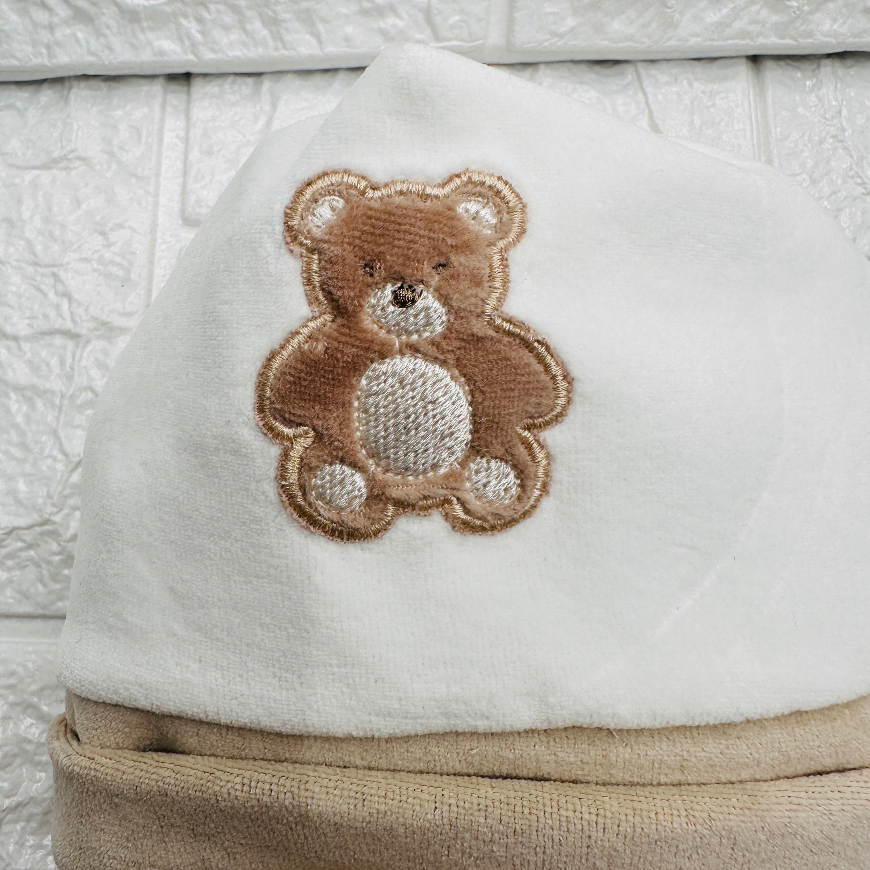Cappello e Babbucce Ciniglia Orso panna